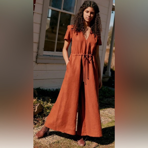 Christy Dawn Pants - Christy Dawn The Dawn Boho Women's Rust Wide Leg Jumpsuit